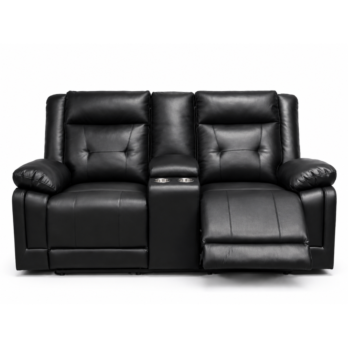 Dooly Manual Reclin Loveseat W/Console, Bk Pu