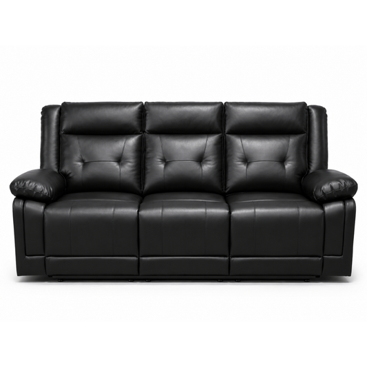 Dooly Manual Reclining Sofa, Black Pu