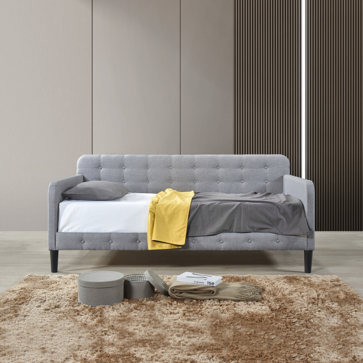 Daybed W/Button Tufted, Gray