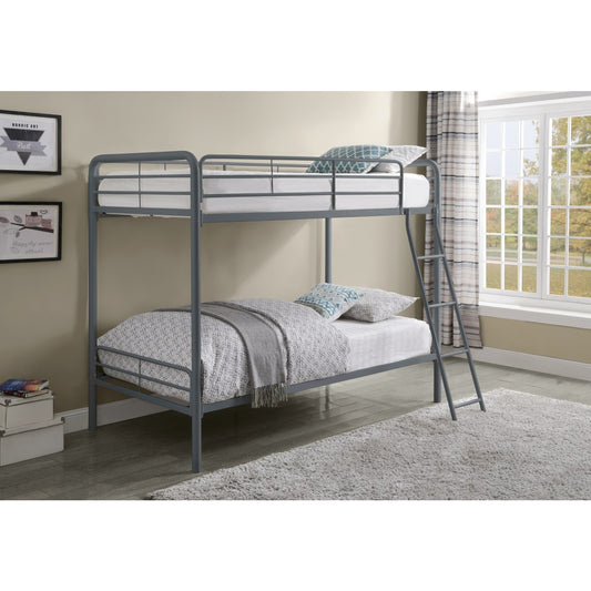 Lunar II Twin Twin Metal Bunk Bed, Gray,3A