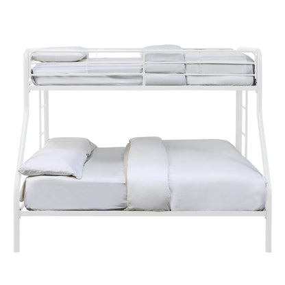 Lunar II Twin Full Metal Bunk Bed, White,3A
