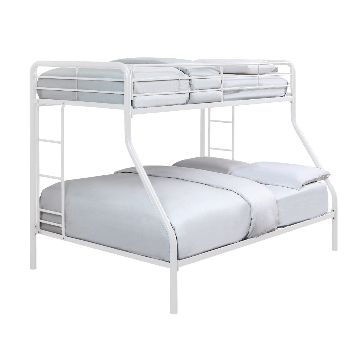 Lunar II Twin Full Metal Bunk Bed, White,3A