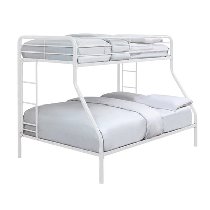 Lunar II Twin Full Metal Bunk Bed, White,3A