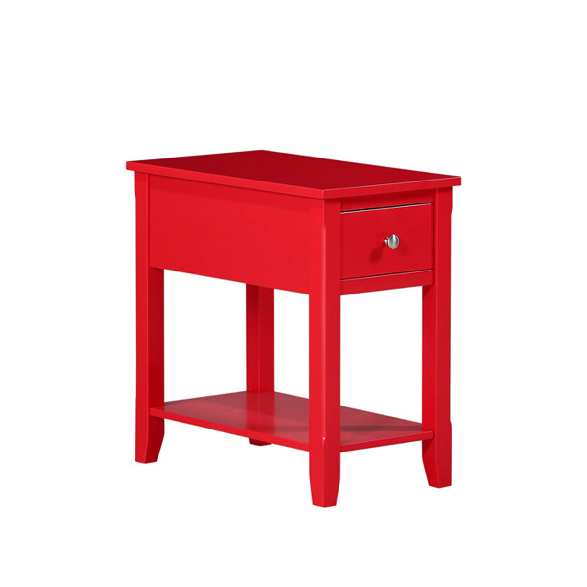 Chair Side Table W/Usb In Red, 3A