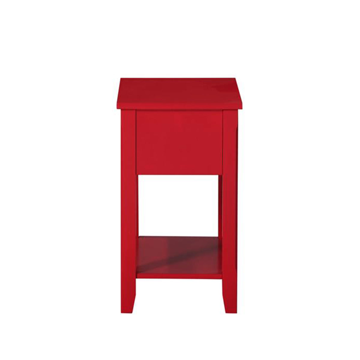 Chair Side Table W/Usb In Red, 3A