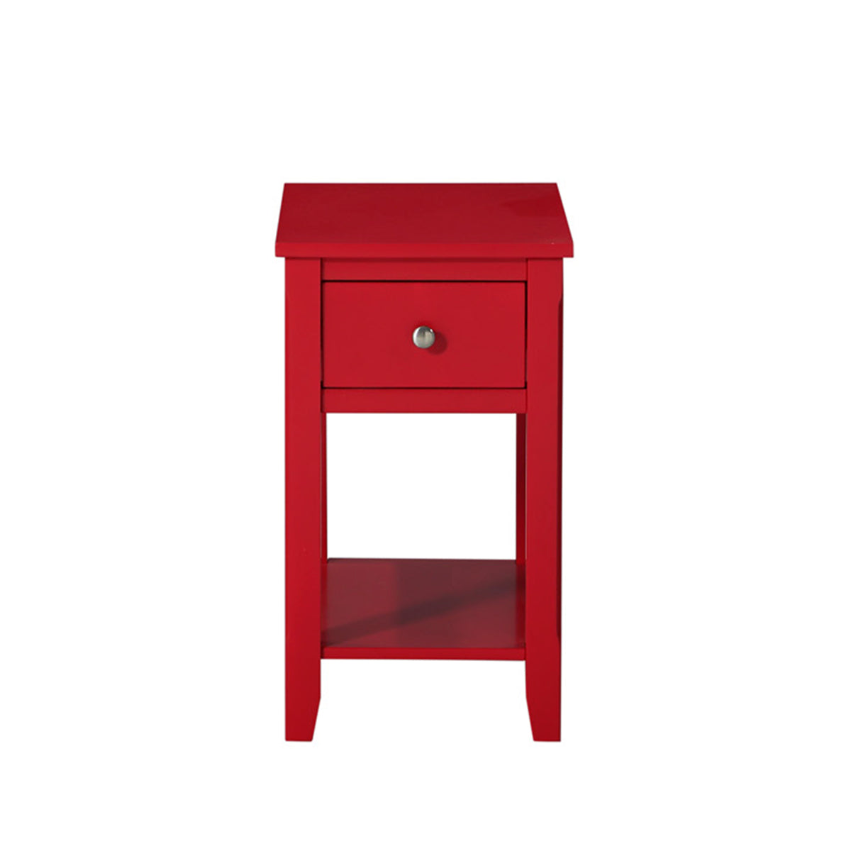 Chair Side Table W/Usb In Red, 3A