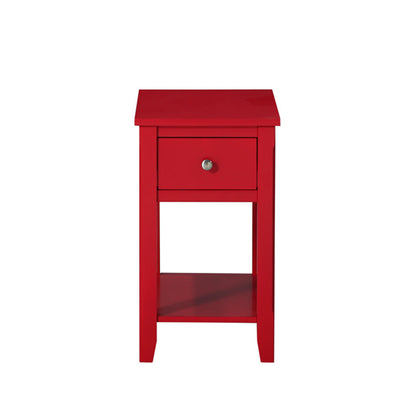 Chair Side Table W/Usb In Red, 3A