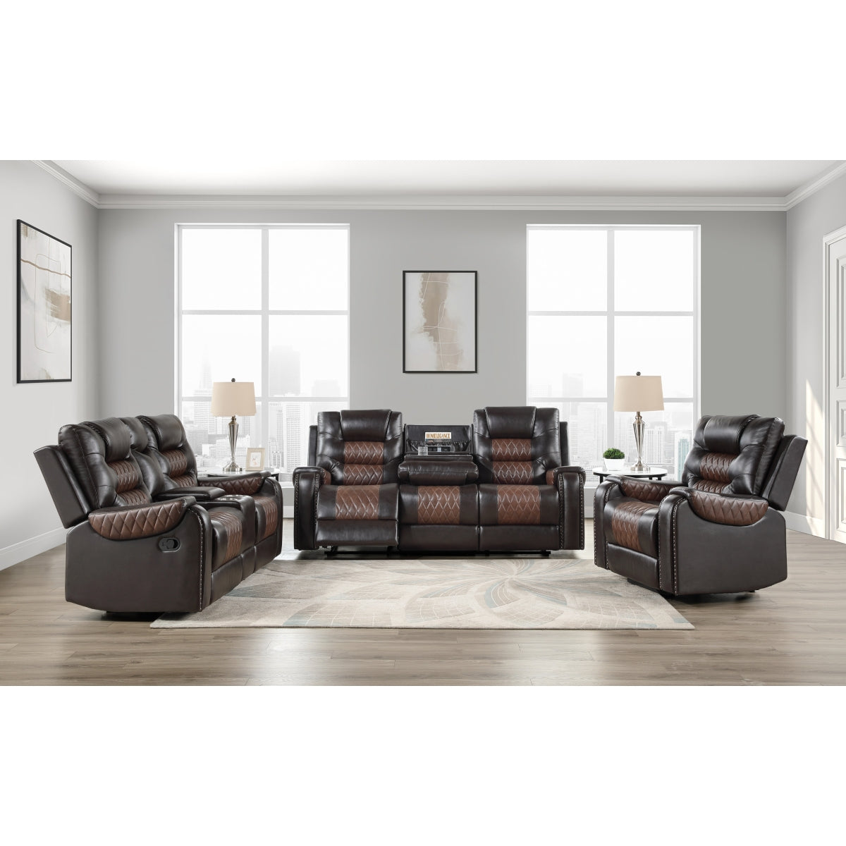 Hart Reclining Sofa W/Drop Down Tbl,Charging Station & Cup Holders