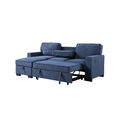 2Pc Sectional W/ Pull-Out Bed & Laf Chaise With Storage