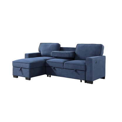 2Pc Sectional W/ Pull-Out Bed & Laf Chaise With Storage