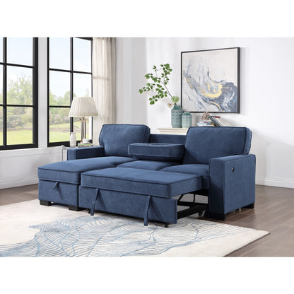 2Pc Sectional W/ Pull-Out Bed & Laf Chaise With Storage