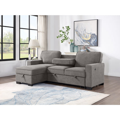 2Pc Sectional W/ Pull-Out Bed & Laf Chaise With Storage