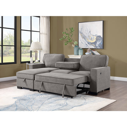 2Pc Sectional W/ Pull-Out Bed & Laf Chaise With Storage