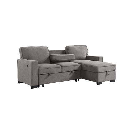 2Pc Sectional W/ Pull-Out Bed & Laf Chaise With Storage