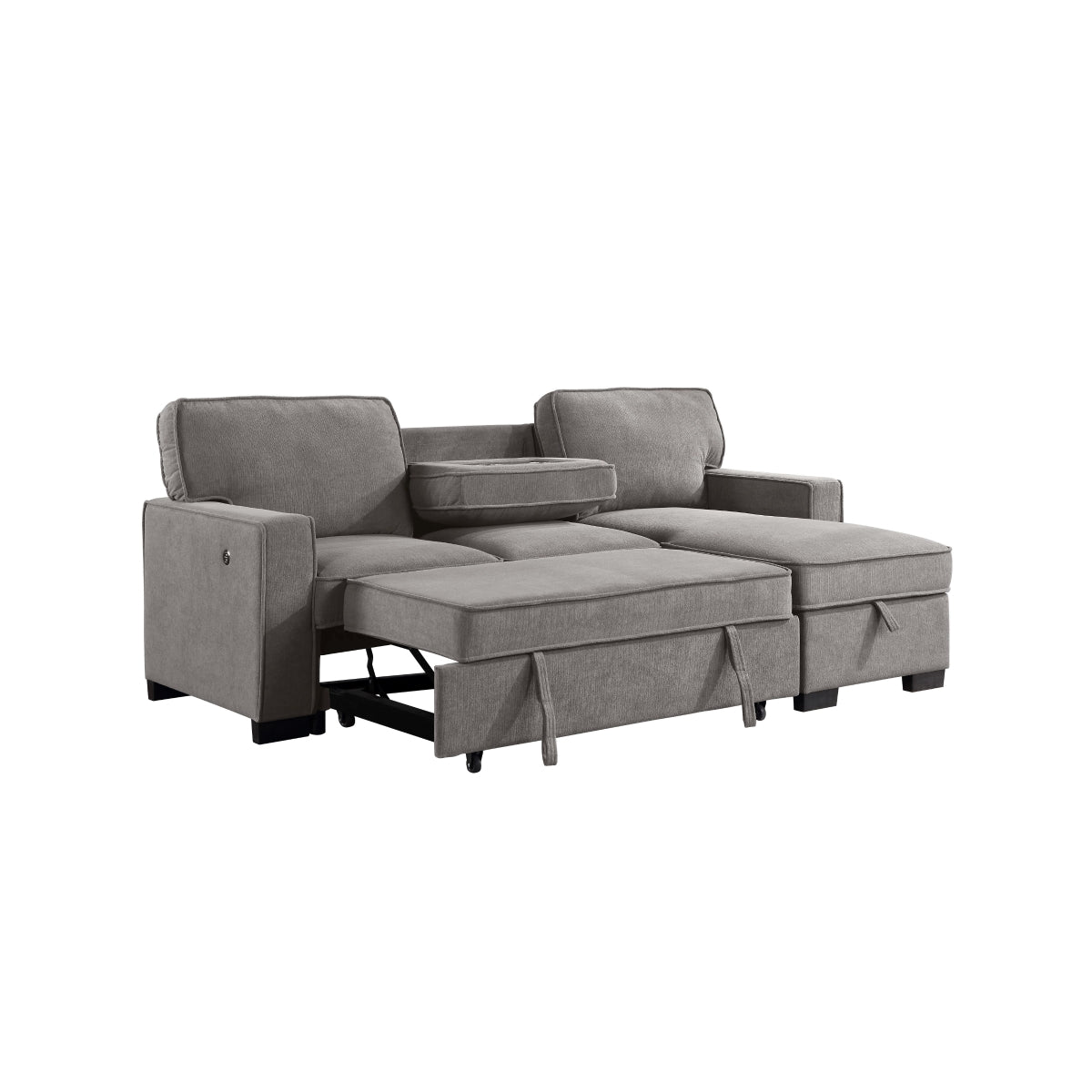 2Pc Sectional W/ Pull-Out Bed & Laf Chaise With Storage