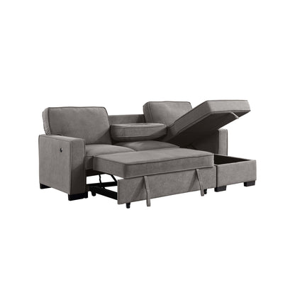 2Pc Sectional W/ Pull-Out Bed & Laf Chaise With Storage