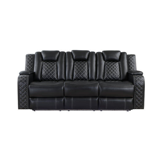 Radiant Pw Recln Sofa, Pw Headrests, Led Light W/ Dropdown Tbl