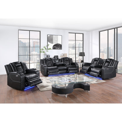 Radiant Pw Recln Sofa, Pw Headrests, Led Light W/ Dropdown Tbl