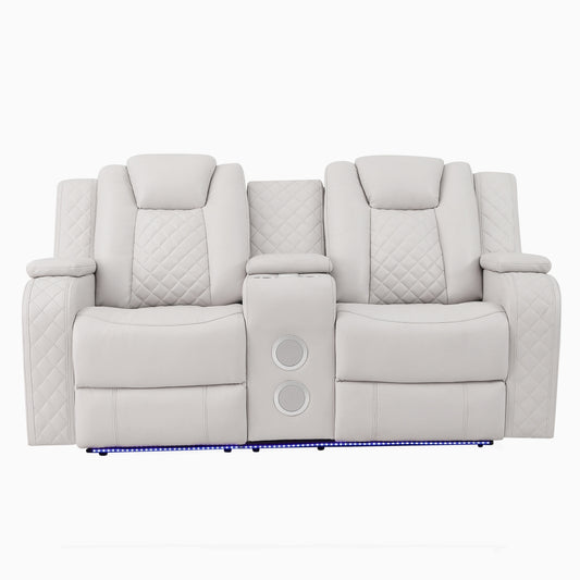 Radiant Pw Recln Loveseat W/ Console, Pw Headrests, Led Light/Speakers