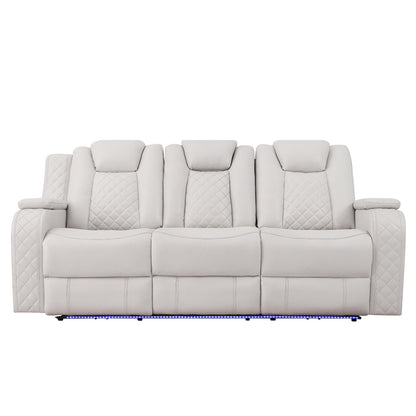 Radiant Pw Recln Sofa, Pw Headrests, Led Light W/ Dropdown Tbl