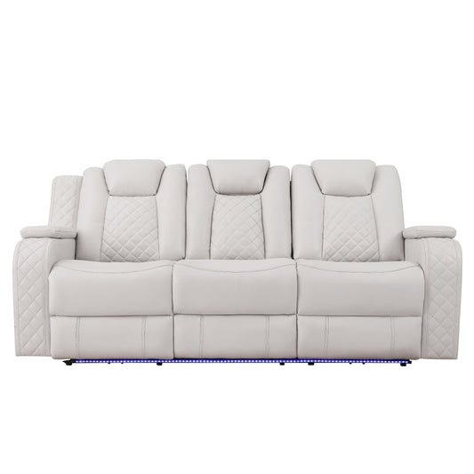 Radiant Pw Recln Sofa, Pw Headrests, Led Light W/ Dropdown Tbl