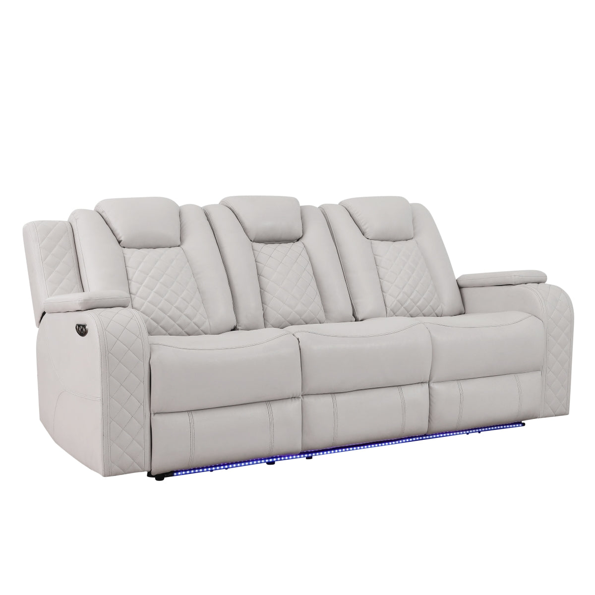 Radiant Pw Recln Sofa, Pw Headrests, Led Light W/ Dropdown Tbl