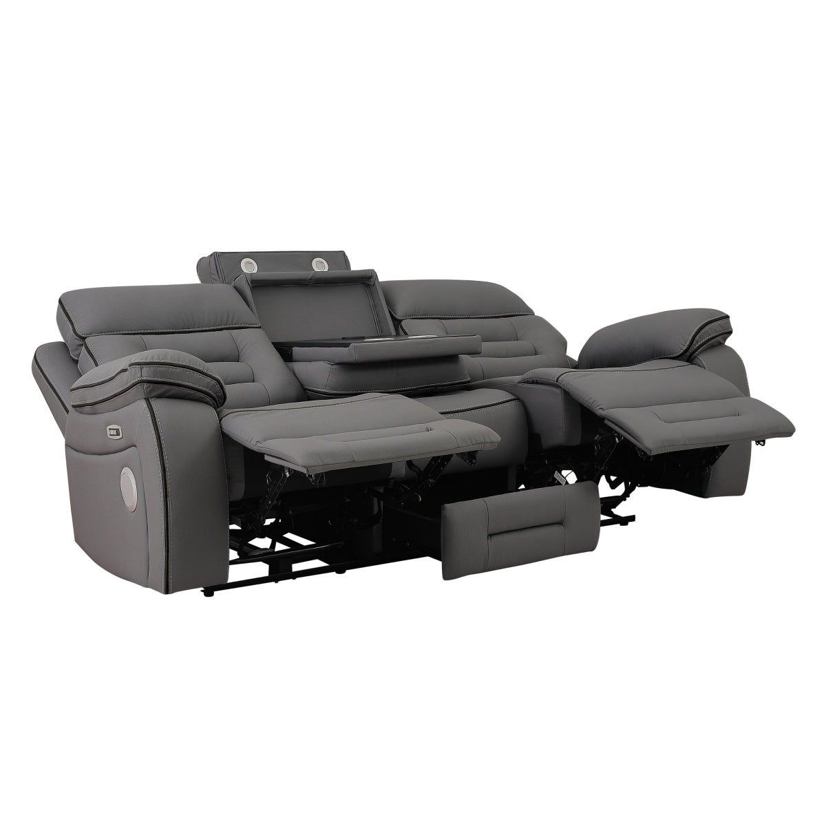 Apollo Pw Recln Sofa W/ Pw Headrest, Speaker, Dropdown Tbl, Cup Holder, Read Light & Drawer Box