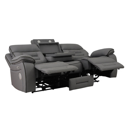 Apollo Pw Recln Sofa W/ Pw Headrest, Speaker, Dropdown Tbl, Cup Holder, Read Light & Drawer Box