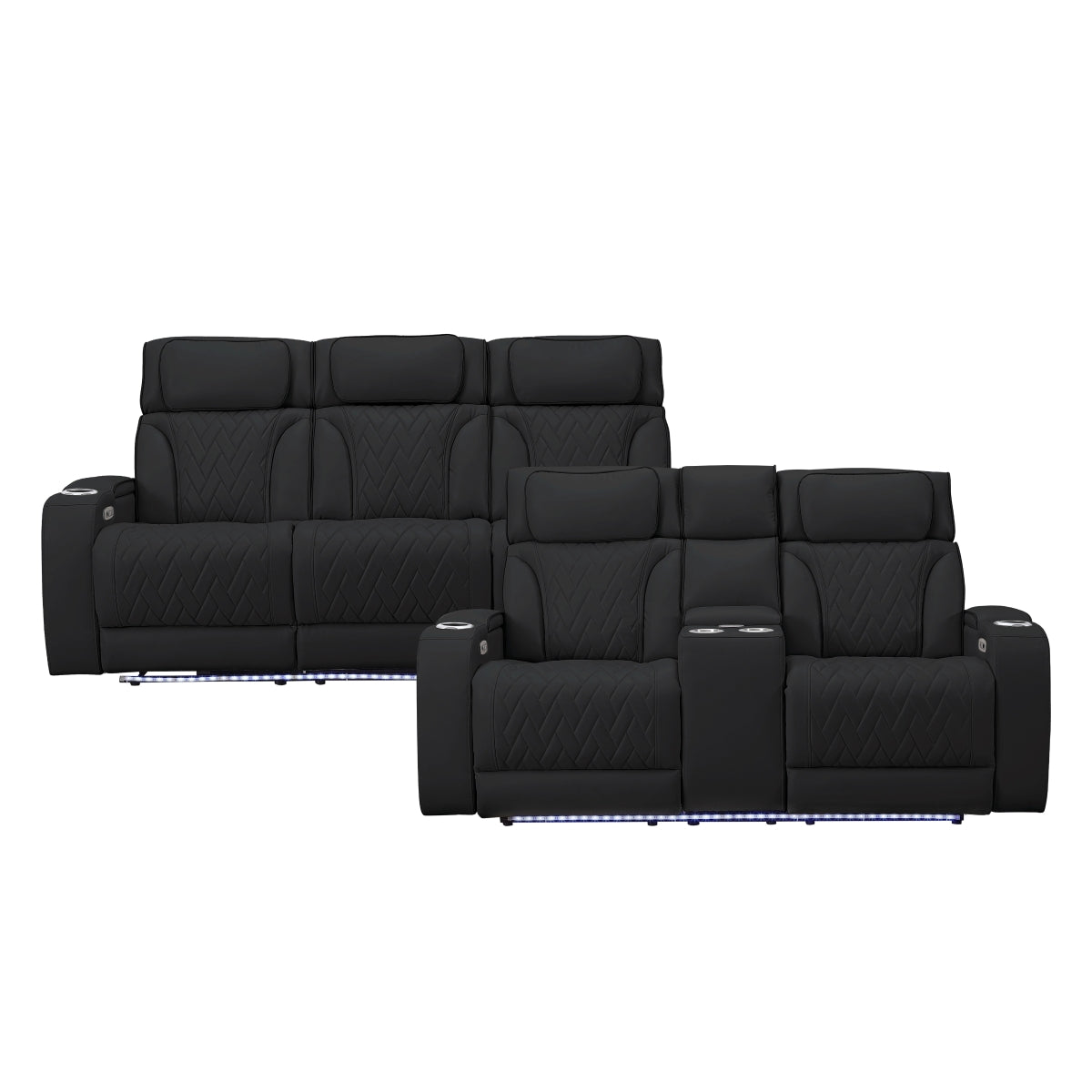 Ritzy Pw Recln Loveseat W/ Console, Led, Speaker & Wireless Charger