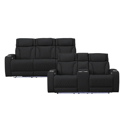 Ritzy Pw Recln Loveseat W/ Console, Led, Speaker & Wireless Charger