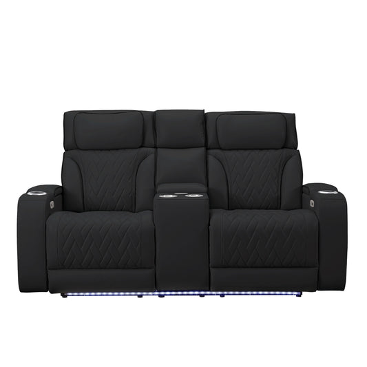 Ritzy Pw Recln Loveseat W/ Console, Led, Speaker & Wireless Charger