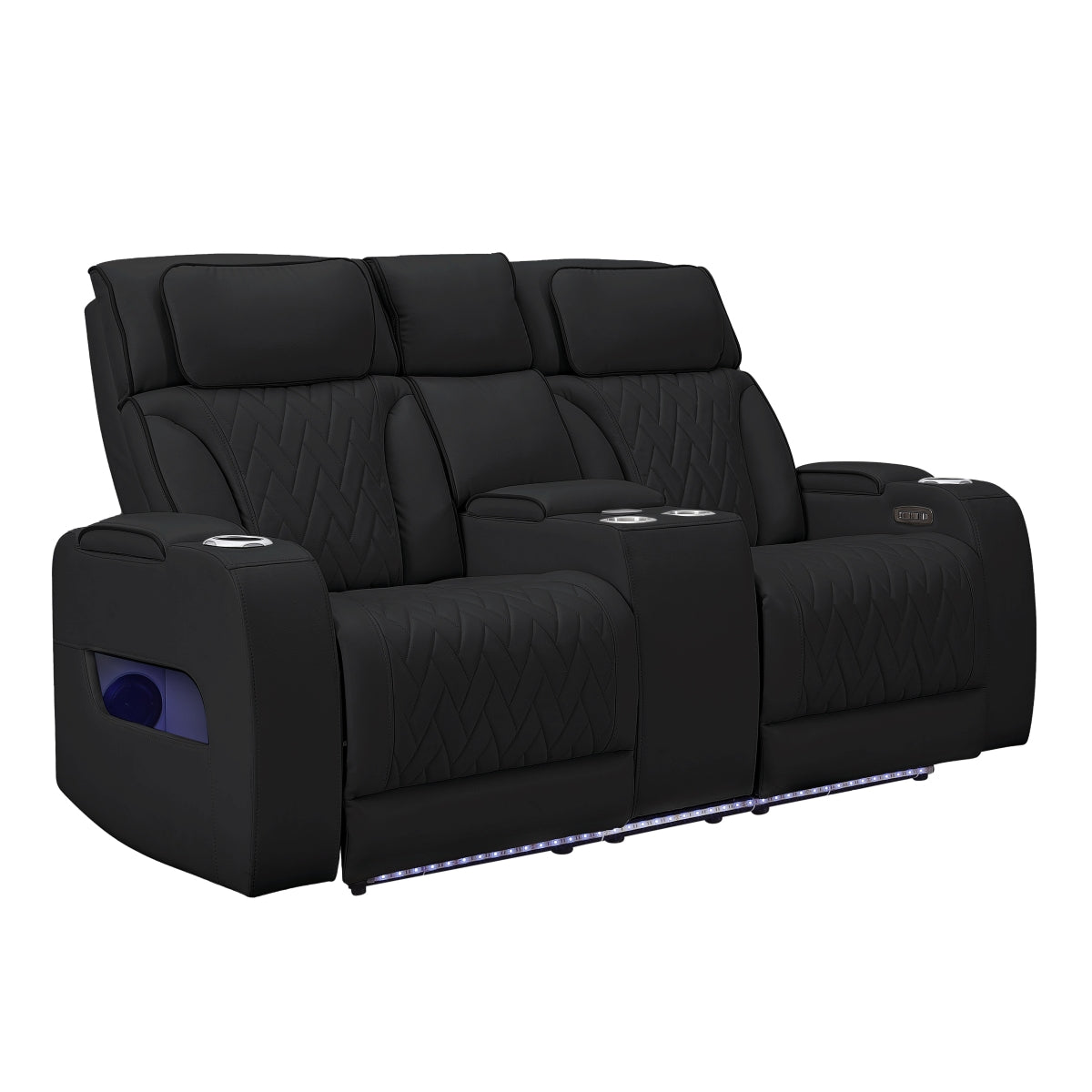 Ritzy Pw Recln Loveseat W/ Console, Led, Speaker & Wireless Charger