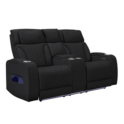 Ritzy Pw Recln Loveseat W/ Console, Led, Speaker & Wireless Charger