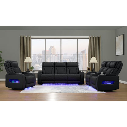 Ritzy Pw Recln Loveseat W/ Console, Led, Speaker & Wireless Charger