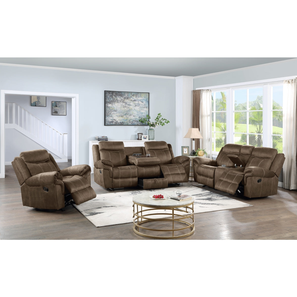 Sorento Reclining Glider Loveseat With Usb And Storage