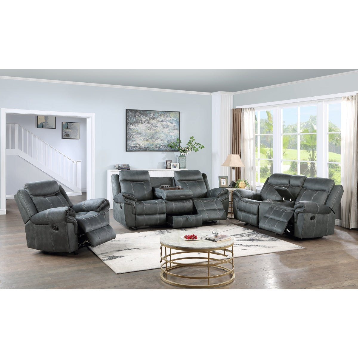 Sorento Glider Recliner , Charcoal