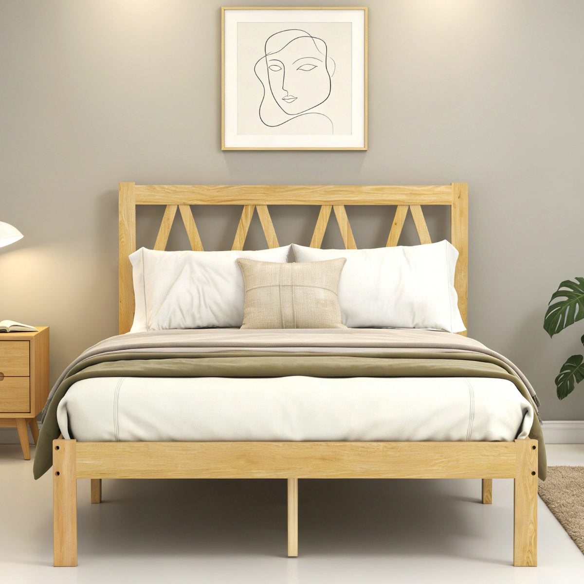 Queen Wooden Bed
