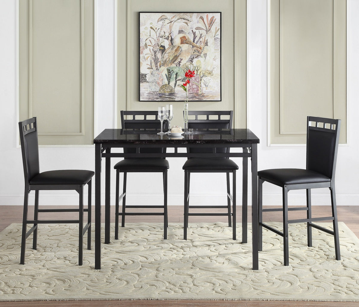 Counter Height Chr, Bk (4 In 1 Box)