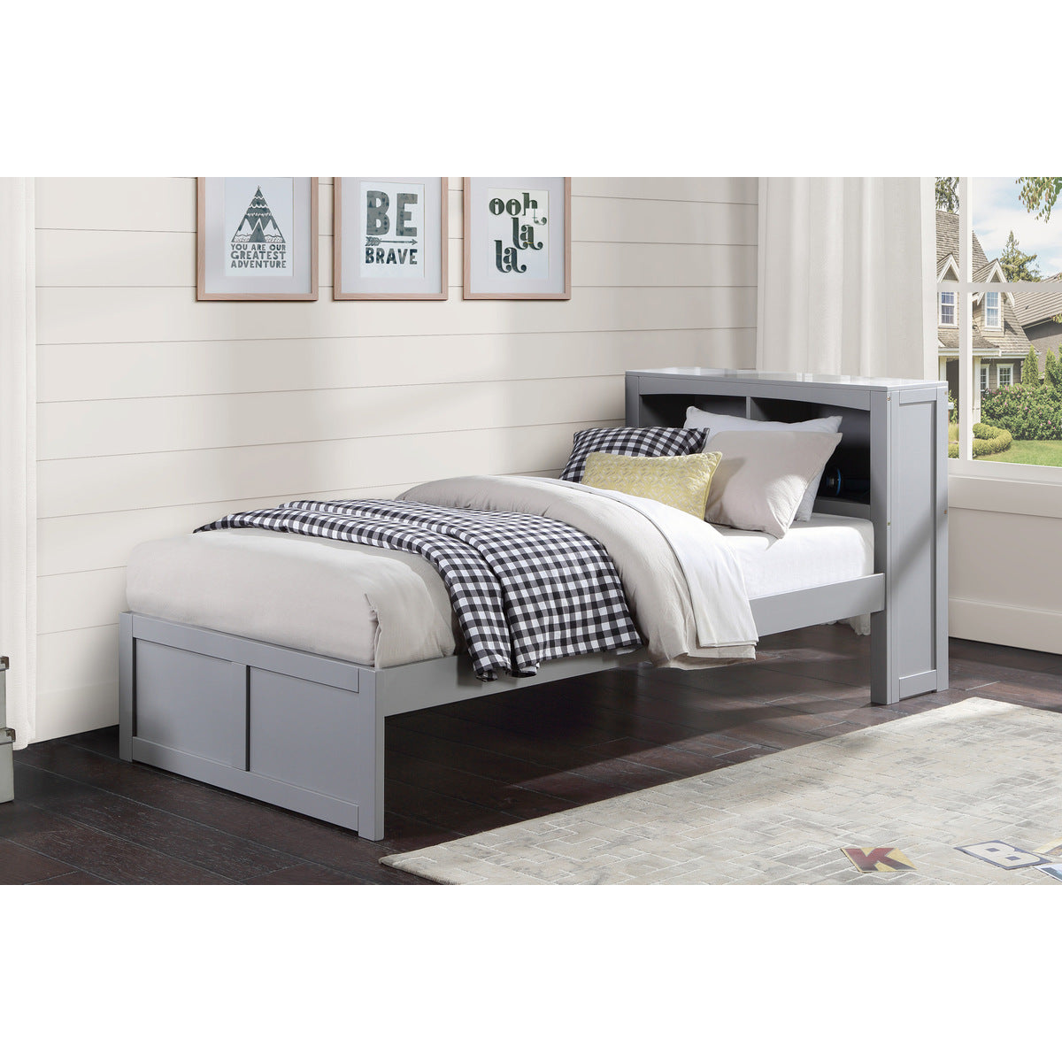 Orion Twin Bookcase Platform Bed