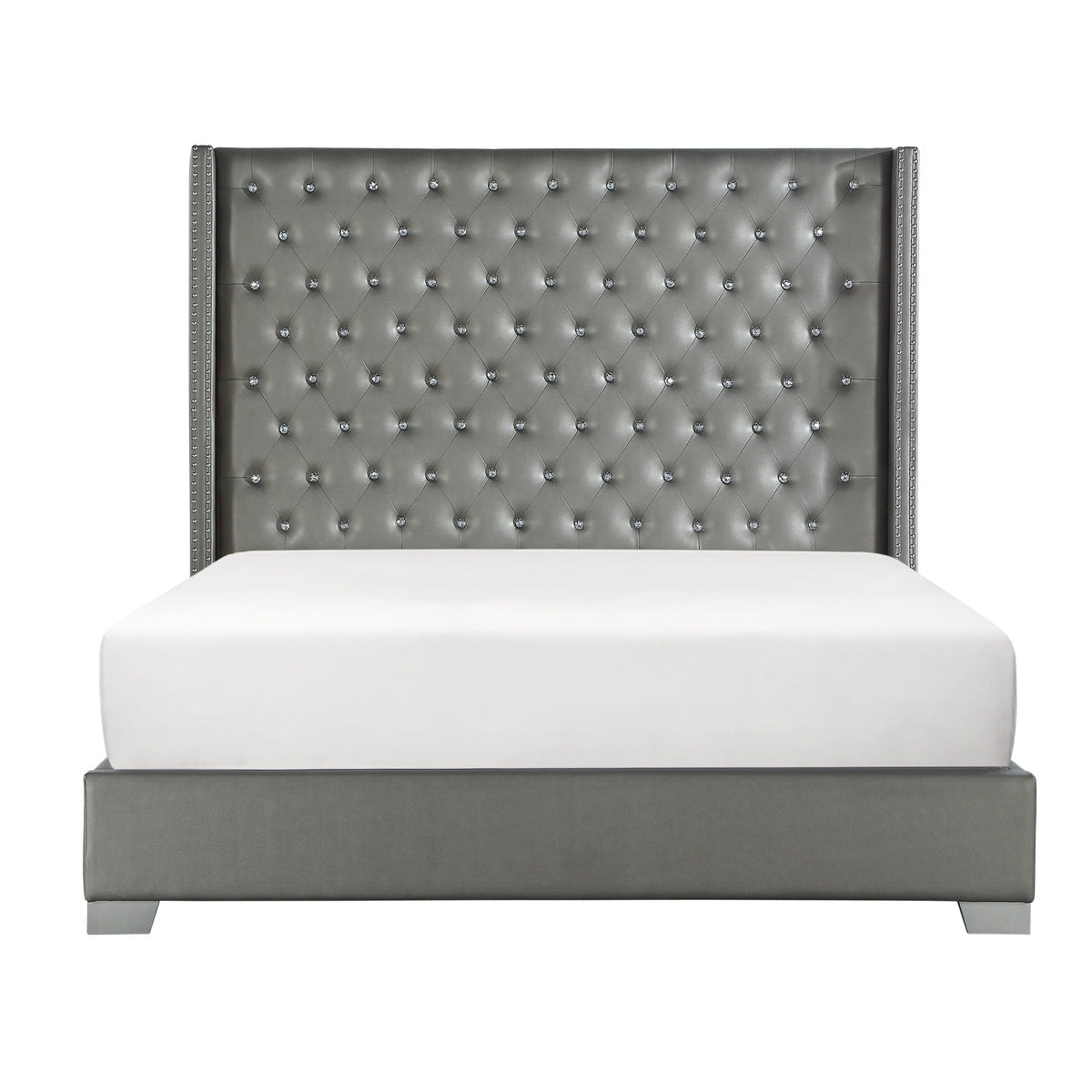 Uphl Pu Ek Bed, Silver