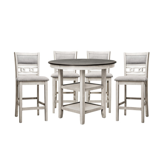 5Pc Pack Cntr Hght, Wht/Cherry Brw Mindy
