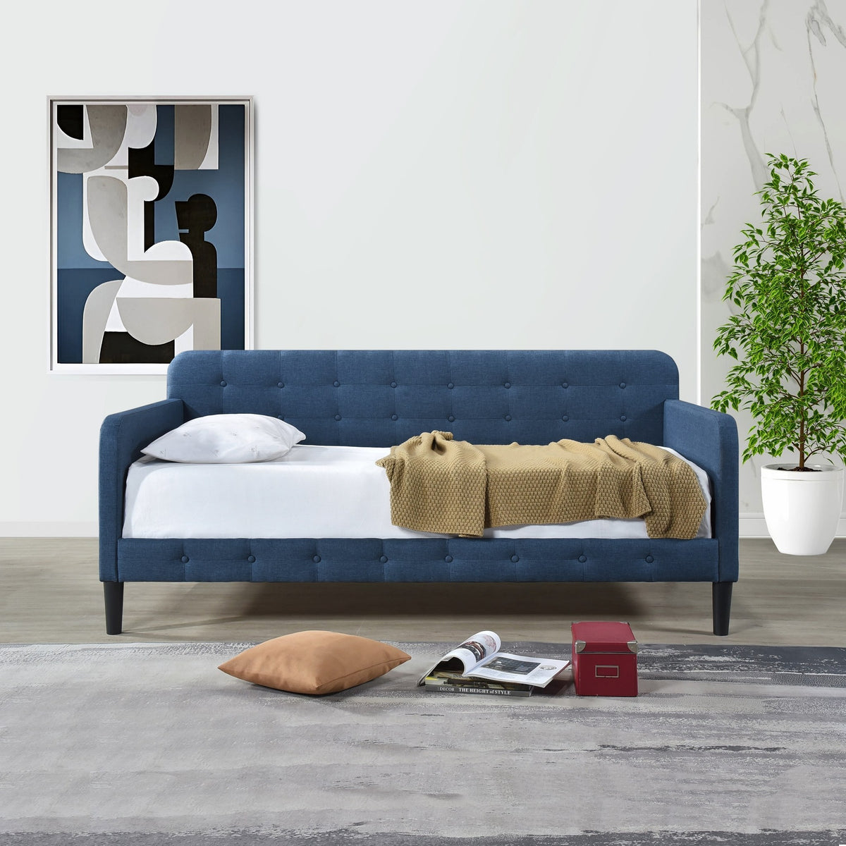 Daybed W/Button Tufted, Blue