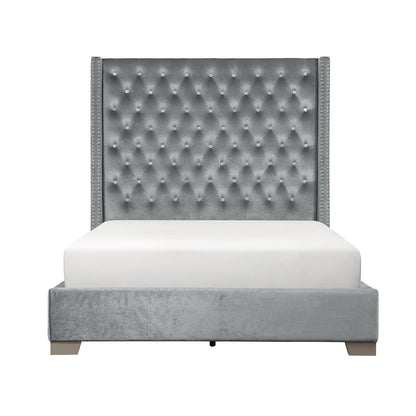 Uphl Velvet Qn Hb, Gray