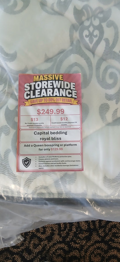 Overstock Capital Bedding Royal Bliss Queen Mattress - price tag close-up