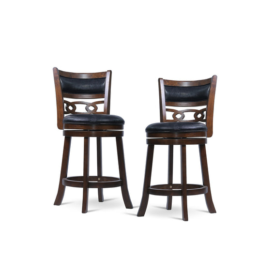 24" Counter Swivel Stool W/Black Pu Seat