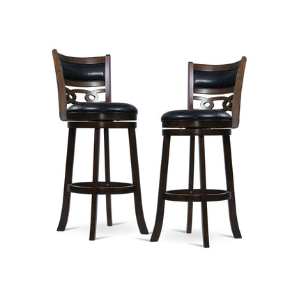 29" Swivel Bar Stool W/Black Pu Seat