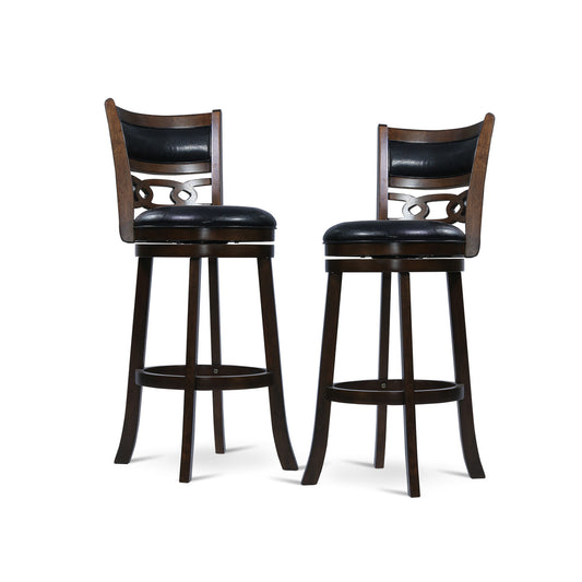 29" Swivel Bar Stool W/Black Pu Seat