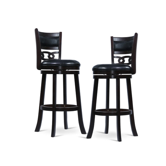 29" Swivel Bar Stool W/Black Pu Seat