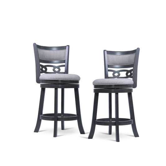 24" Counter Swivel Stool W/Gray Fabric Seat