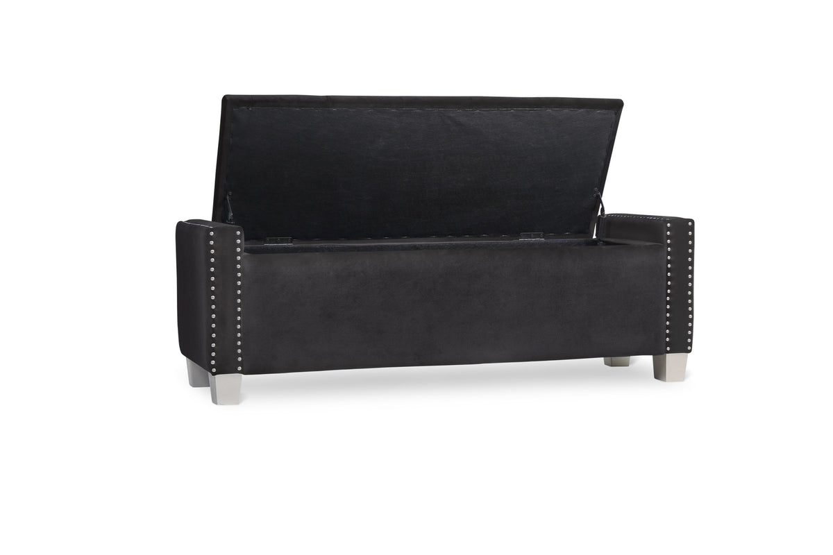 Storage Bench With Black Velvet,3A